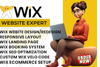 create wix website landing page, wix website design, redesign wix online store