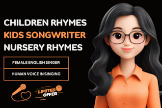 write, sing and produce english, german, french, hindi kids song, nursery rhymes