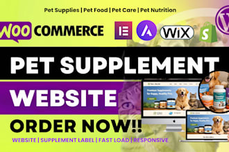 build pet supplement website pet store, pet care store pet nutrition website