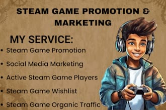 steam game promotion, grow steam game wishlist steam game discord marketing