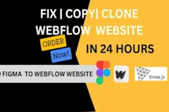 develop webflow website, 3d animated webflow convert webs and fix update, clone