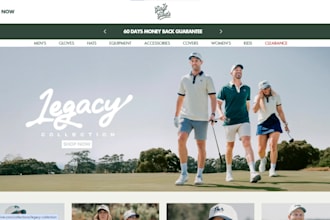 design golf shopify store golf apparel store golf website golf accessories store