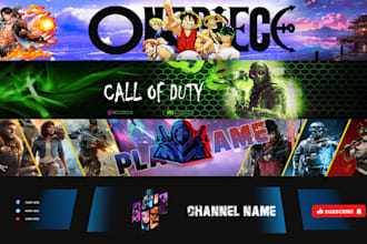 design an attractive youtube banner, gaming banner   and twitch banner