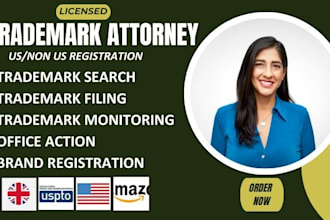 be your US, ca, UK licensed trademark attorney, amazon brand registry