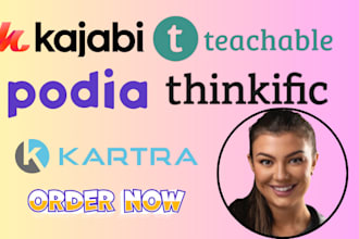 kajabi website design kajabi sales funnel thinkific teachable podia website