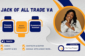 be your administrative ecommerce executive virtual assistant canva expert