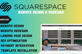build squarespace ecommerce seo landing page website design redesign development