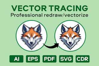 convert your raster logo in vector high resolution format