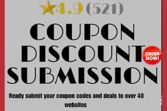 manually submit coupon to 50 popular deal sites coupon code submissions