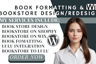 do book formatting design bookstore on shopify wordpress wix and connect to lulu