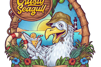 do vintage mascot island animal or pet beach t shirt design