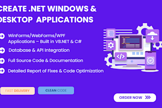 develop custom asp net, c sharp , desktop and mvc application