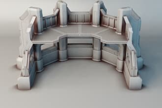 do 3d warhammer 40k stylized terrain, monuments, star wars, sci fi minis, zbrush