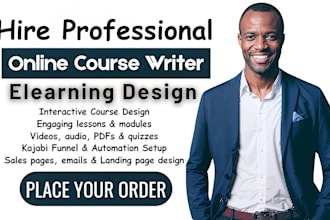 develop interactive elearning course or online course content on kajabi website