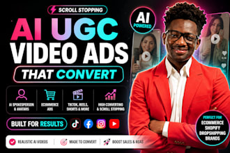 create ai ugc video ads for tiktok, fb, shopify, realistic ai avatars for brand