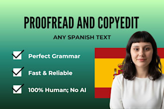 proofread and copyedit any spanish text