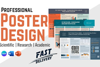 do research scientific poster, medical conference, infographics poster in canva