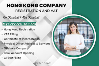 do quick hong kong company registration, vat setup with ct600 filling securely