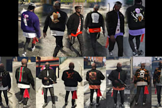 create fivem gang vest ,fivem gang clothing ,ped clothing packs