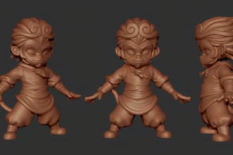 sculpt and model 3d characters and figures for 3d printing