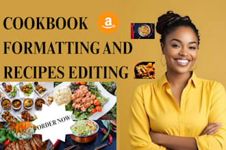 do amazon KDP cookbook book formatting and recipes editing