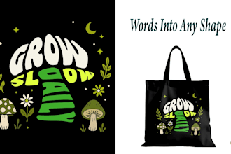 create custom typography tote bag design