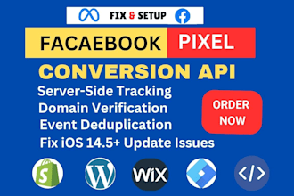 setup facebook pixel conversion API,meta pixel, shopify, wix,wordpress, ga4,GTM