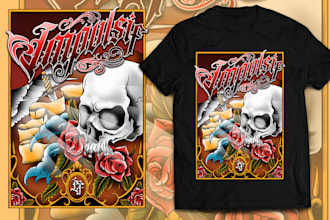 design bold old school tattoo artwork for apparel and print