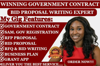 secure government contracts, rfq, rfp, bid proposal, business plan, grant