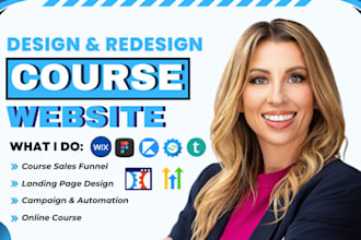 create online course website, sales funnel landing page, kajabi website