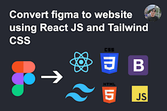 convert figma to react js with tailwind and bootstrap