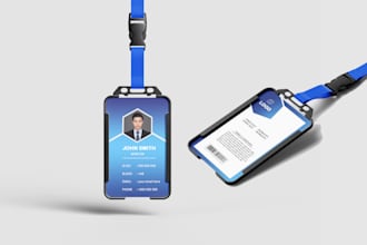 design premium id card, name card, lanyard or id badge