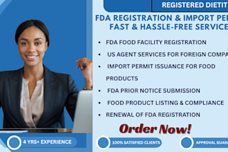 do issuance of import permit and any food items fda registration in usa