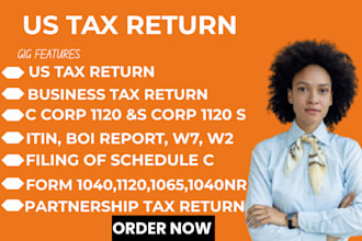 prepare US tax returns, llc, business tax filing 1120, 5472, 1040 by CPA