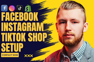 set up tiktok shop setup instagram shop facebook shop tiktok dropshipping shop