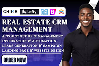 set up and manage real estate CRM lofty, kvcore, follow up boss idx website