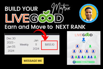 build livegood matrix to rank up earn affiliate commission livegood promotion