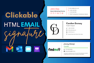 create clickable HTML email signature for gmail, outlook, etc