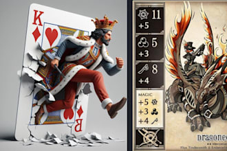design card game, card game box design, board game art card template design