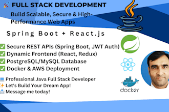 develop a full stack spring boot and react web application