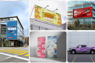 design printable billboards, shop fronts, vinyl banners and street signs