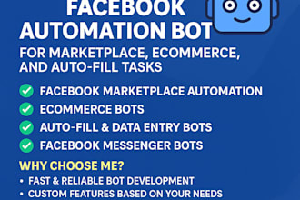 build facebook bot, automation bot, marketplace bot, ecommerce bot, auto fill