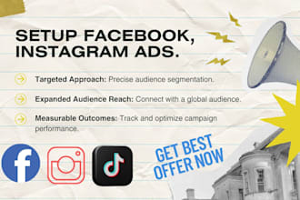 setup and manage your instagram, facebook and tik tok ads