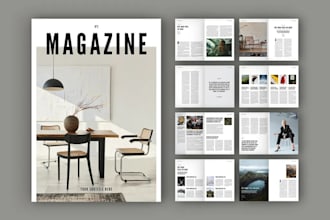 do magazine design, flyer, product catalog, booklet, lookbook, sellsheet