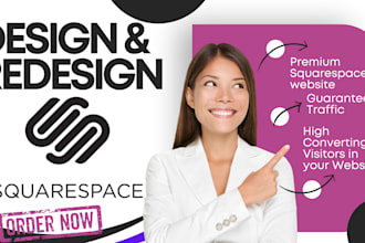 design or redesign squarespace website, build website development squarespace