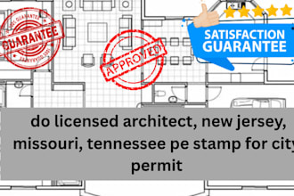 do licensed architect, new jersey, missouri, tennessee pe stamp for city permit