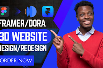 design 3d dora website figma to dora framer landing page luxury webflow website
