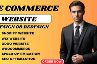 build shopify wix woocommerce odoo godaddy wordpress ecommerce website
