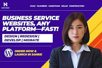 build handyman, plumbing, hvac, construction, or solar website in 24hours