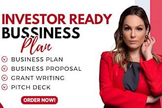 create business plan, executive summary, pitch deck design for investors